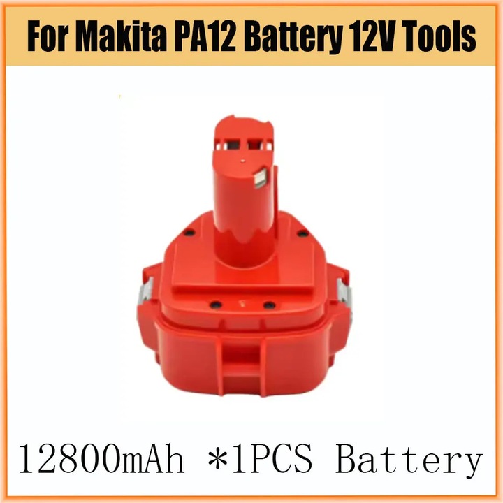 Acumulator 12V pentru scule electrice, model PA12 Ni-MH, capacitate mare 12800 mAh, inlocuire pentru 1200 1220 1222 1233SA B1235 192681-5, set 1 bucata
