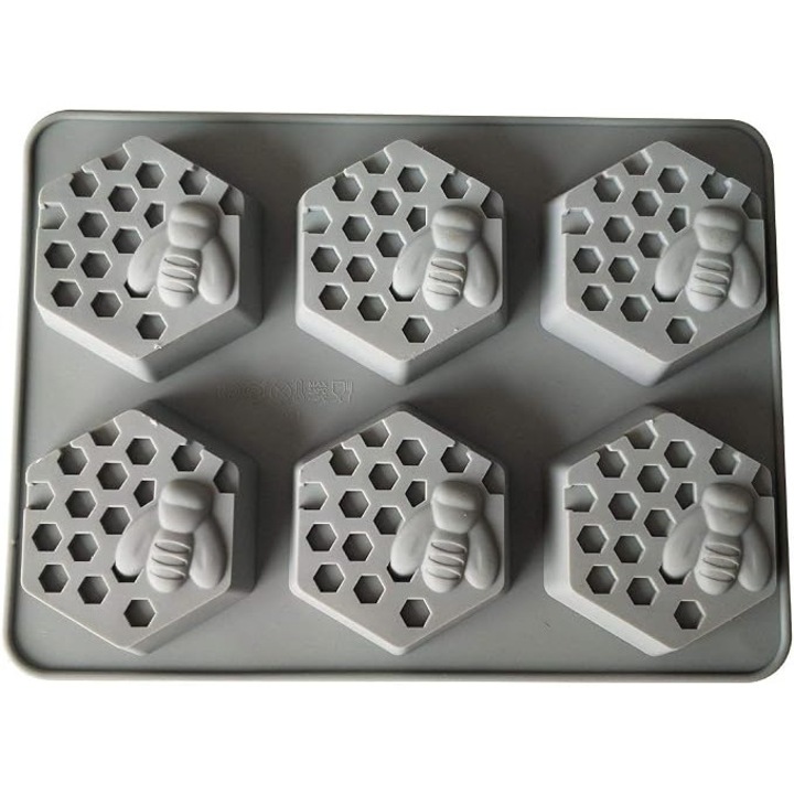 Matrita sase DIY ciocolata festival albine sapun silicon tort tort matrita Valentine silicon matrite pentru ciocolata (f-gri, marime universala)