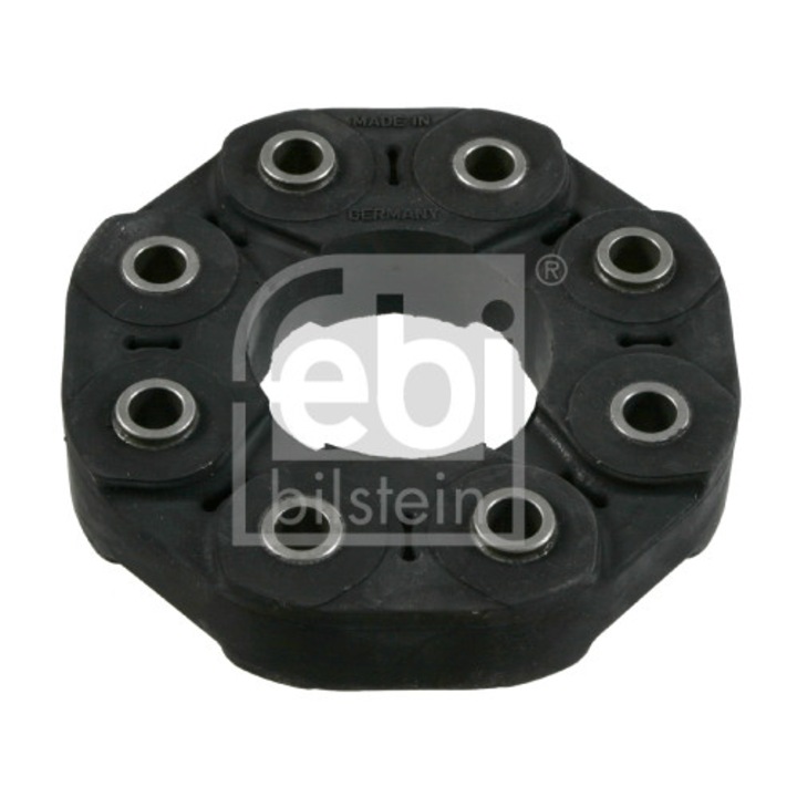 Hosszanti tengely csatlakozás, Febi Bilstein, 21195, Belső átmérő 70 mm, Külső átmérő 160 mm, Vastagság 31.9 mm, Furatok száma 8, Furattávolság Ø 120 mm, Személygépkocsihoz, Gumi / Fém
