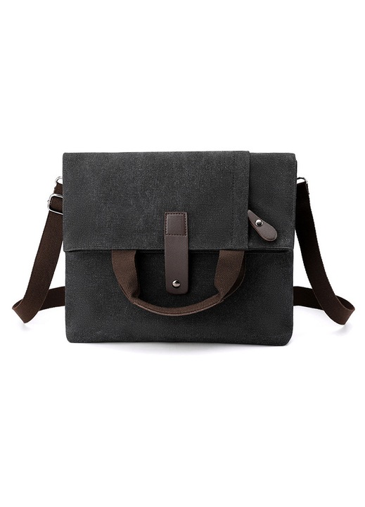 Vászon válltáska, nagy felső fogantyús táska, bevásárlótáska, hétköznapi crossbody táska, alkalmas iskolába, munkába, vásárláshoz, utazáshoz, hétköznapi mindennapi válltáska, fekete