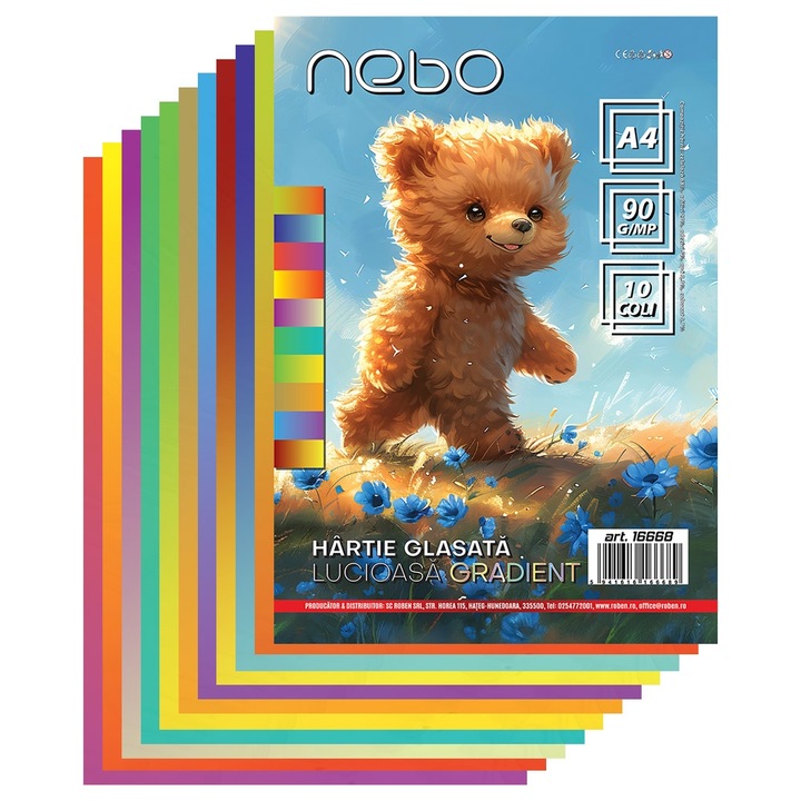 Fényes papír, színátmenetes, A4, 90 gr, 10 lap/szett - NEBO