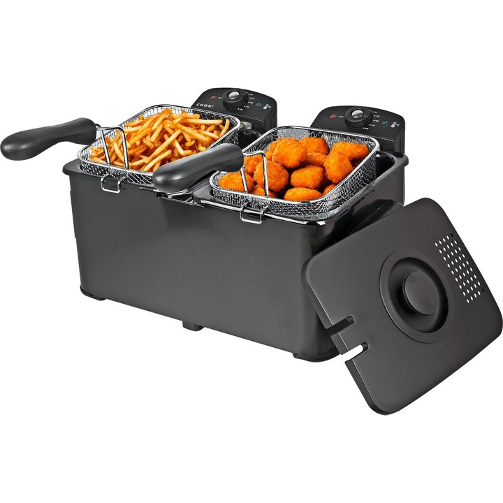 Philips Airfryer Seria 2000, 4, 2 L - Ecran Tactil Digital, 13 Metode De Gatit, 9 Programe De Gatit Presetate, Cu Pana La 90% Mai Putina Grasime Cu Tehnologia Rapidair, Putere 1500 W, Negru (Na229/00)