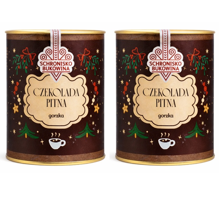 Ciocolata neagra de baut, Schronisko Bukowina, Set 2 bucati, 2 x 200 g