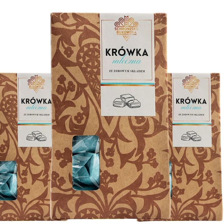Set 3 bucati, bomboane cu lapte, Adapostul Bukowina, 120 g, naturale, facute manual