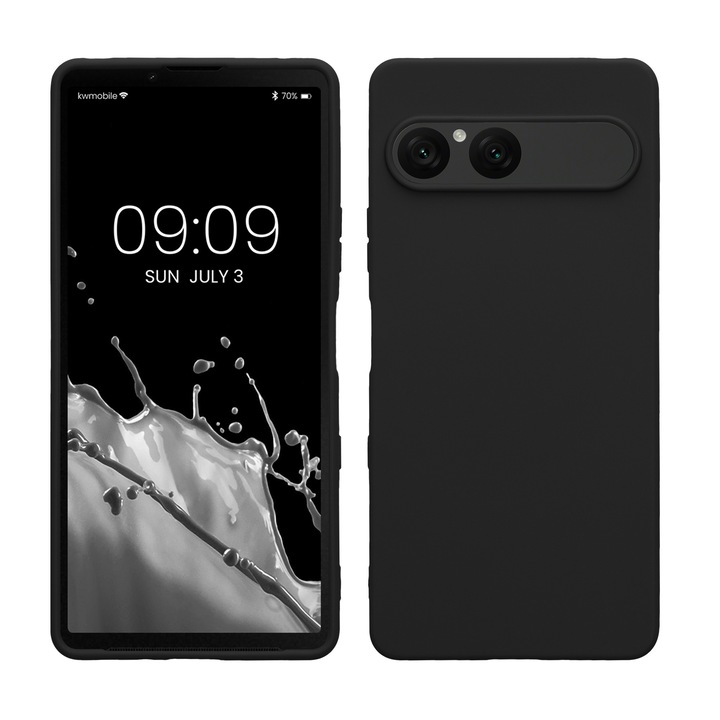 Husa Kwmobile pentru Sony Xperia 10 VII, incarcare wireless, silicon, negru