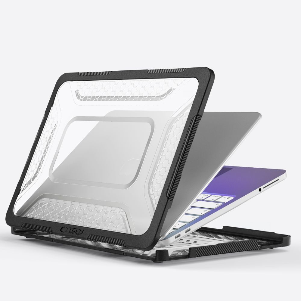 Carcasa laptop Tech-Protect Kevlar Pro compatibila cu MacBook Neo 13 inch, Negru / Transparent