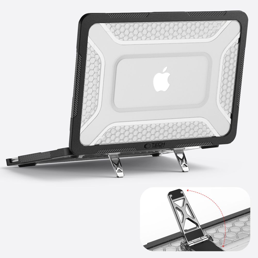 Carcasa laptop Tech-Protect Kevlar Pro compatibila cu MacBook Neo 13 inch, Negru / Transparent