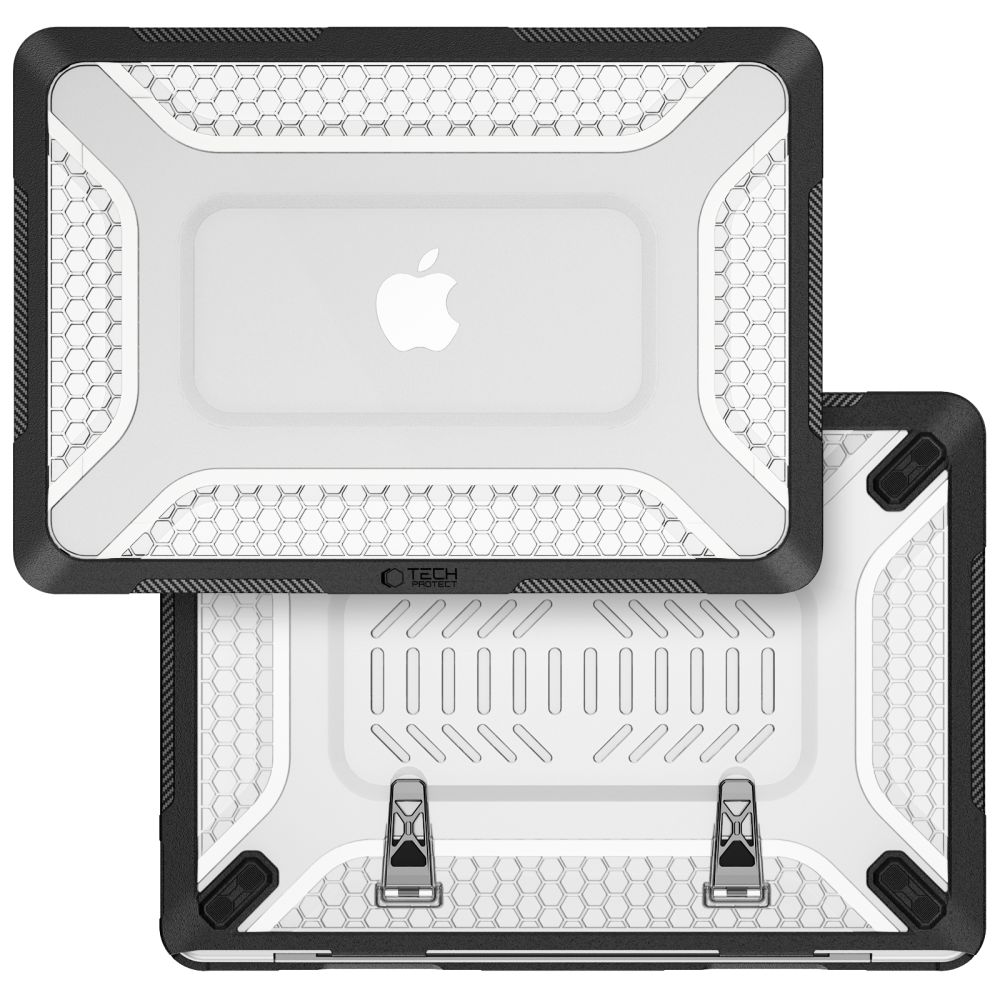 Carcasa laptop Tech-Protect Kevlar Pro compatibila cu MacBook Neo 13 inch, Negru / Transparent