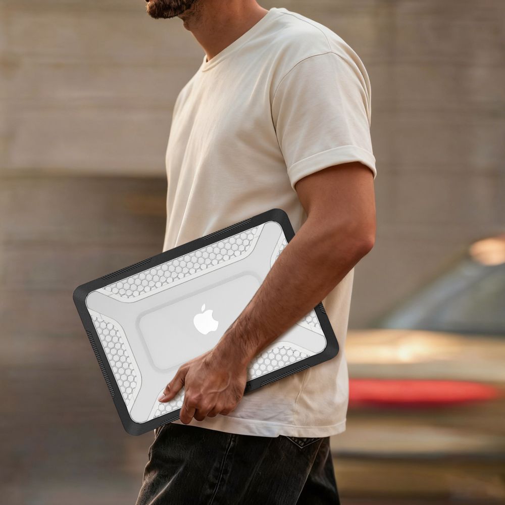 Carcasa laptop Tech-Protect Kevlar Pro compatibila cu MacBook Neo 13 inch, Negru / Transparent