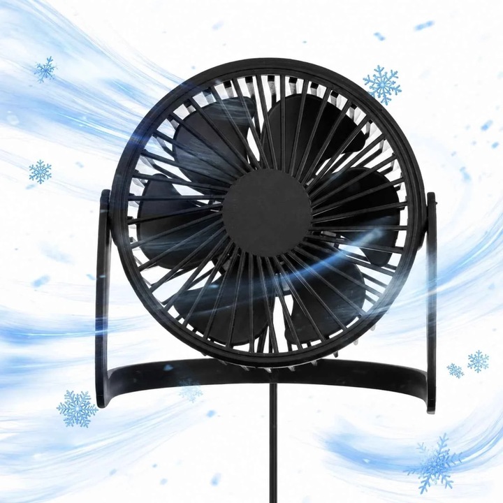 HASEPE® USB Asztali Ventilátor Ø14 Cm, Állítható Dőlésszögű Asztali Ventilátor, Hordozható USB Ventilátor, Otthoni és Irodai Asztali Ventilátor, USB Tápellátású Asztali Ventilátor, Kompatibilis Laptoppal, Power Bankkal, PC-vel, Fekete