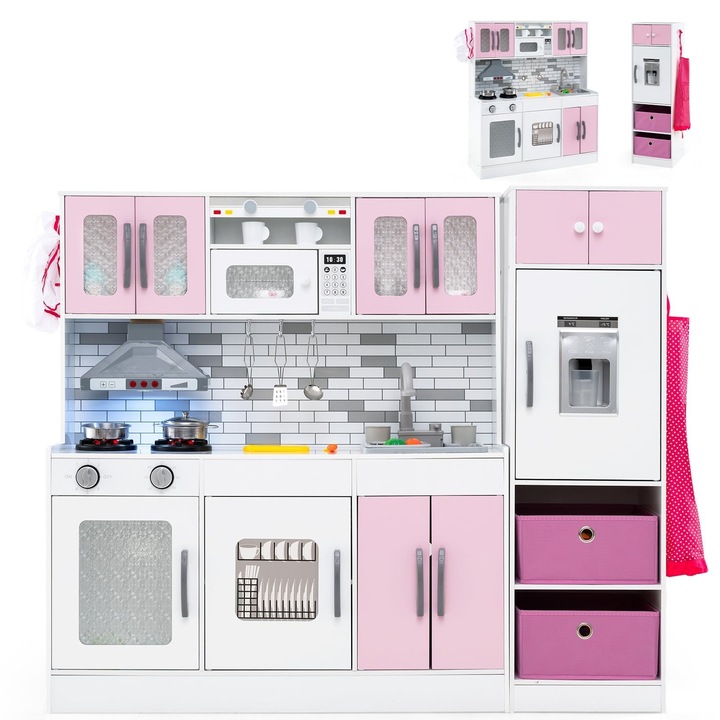 Set de bucatarie din lemn cu lumini si sunet