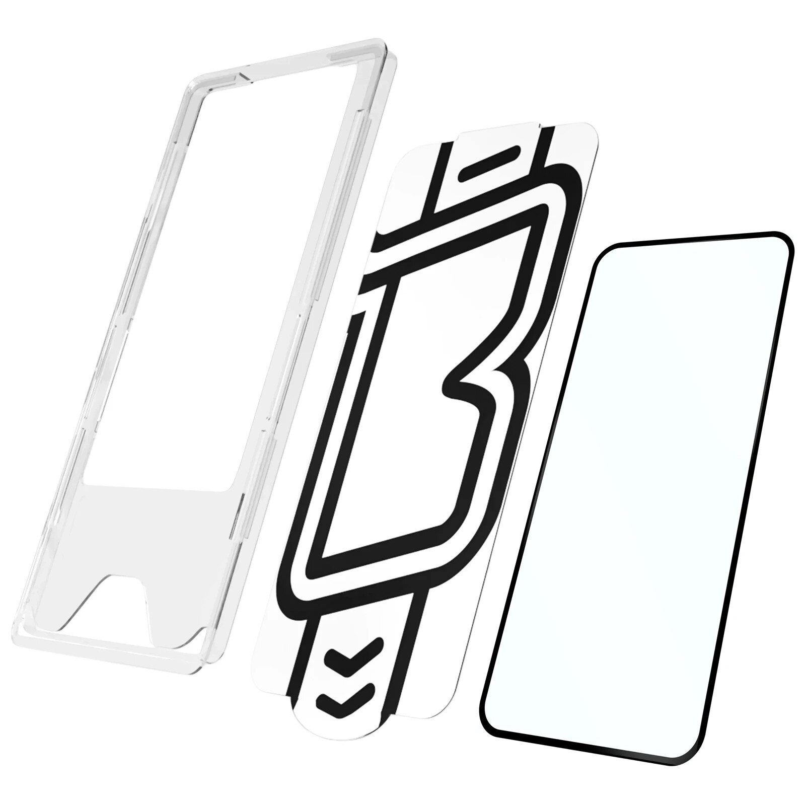 Folie sticla securizata Bizon Glass Aplikator Edge, Kit montare inclus, compatibila cu Xiaomi Redmi 15 4G / 5G, Negru