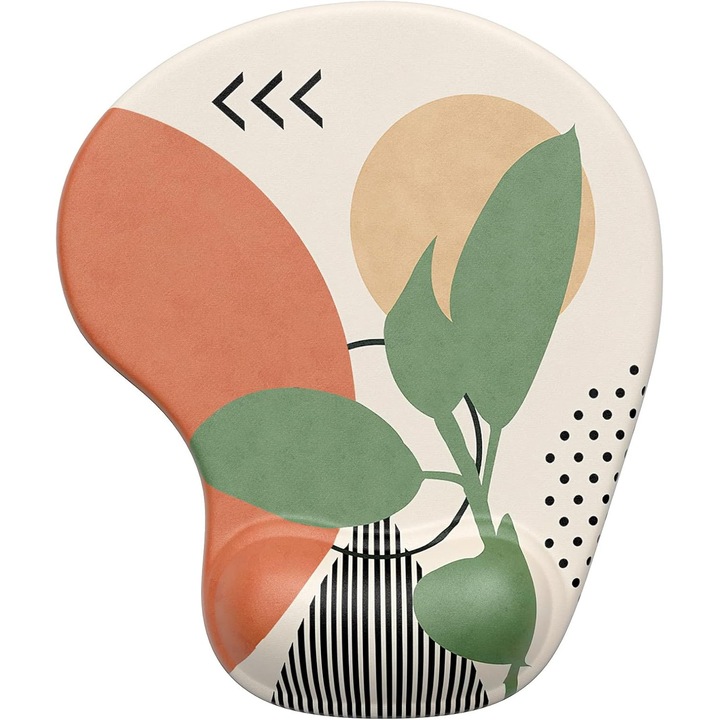 Ergonomikus egérpad gél csuklótámasszal, zöld, 22x19cm