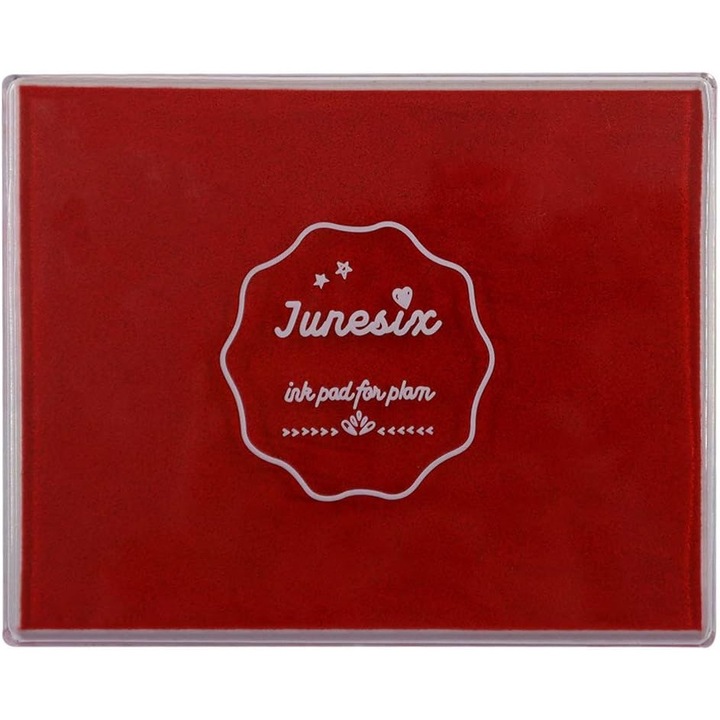 Pad cerneala craft mare, rosu, 12x10cm, lavabil, pentru amprente bebelusi si pictura degetara