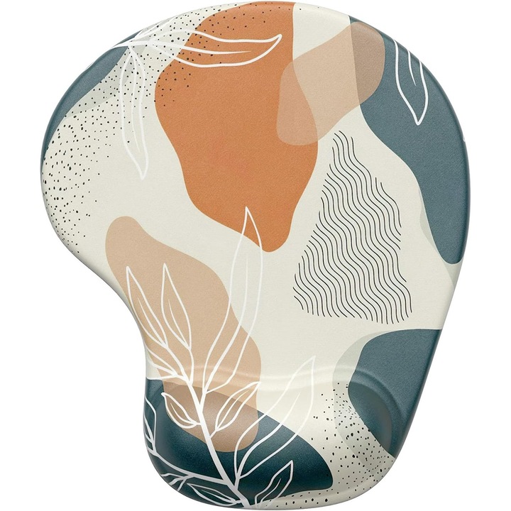 Ergonomikus egérpad gél csuklótámasszal, fehér, 22x19cm