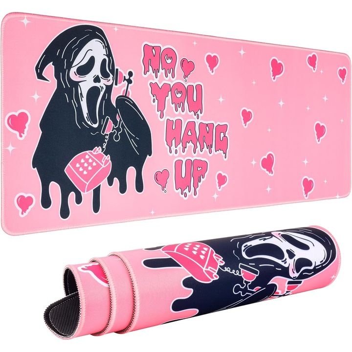 Mousepad gaming mare 800x300mm roz antiderapant moale durabil