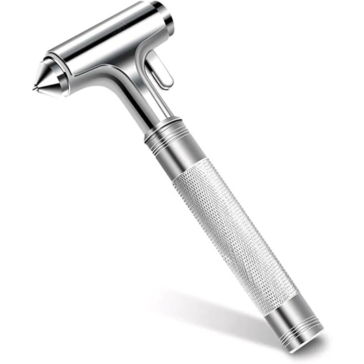 Ciocan de siguranta auto 3-in-1, otel tungsten, taietor centura, compact