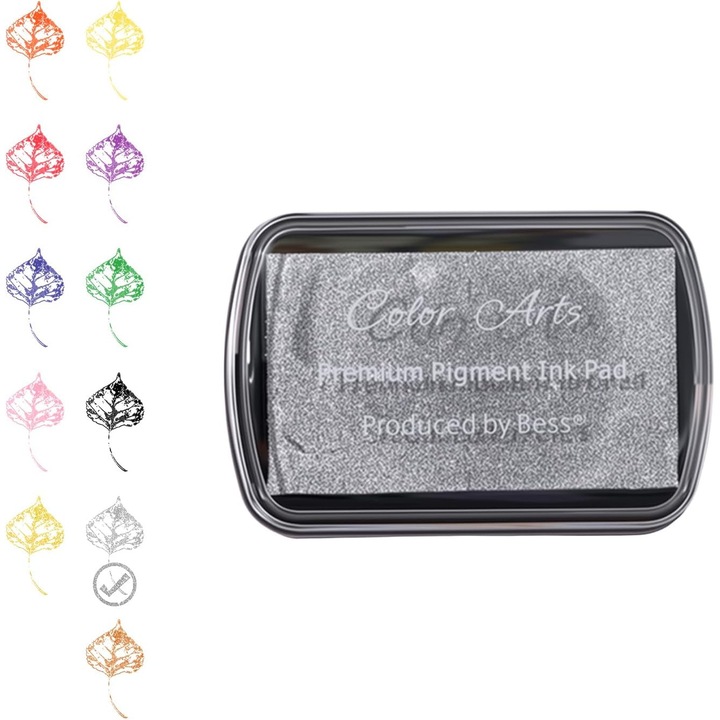 Tusiere lavabile pentru stampile, 7.5x4.5cm, argintiu, 9x6x2cm