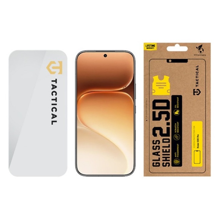 Tactical glass shield 2.5d képernyővédő üveg, 2.5d, 0.33mm, 9h, átlátszó, kompatibilis: Honor 600 Pro