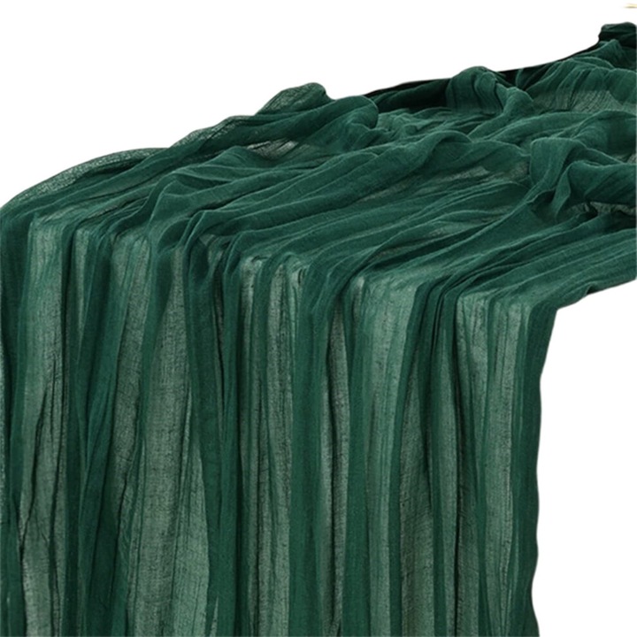 Asztalterítő, 35x70cm, zöld, textil, esküvői dekoráció
