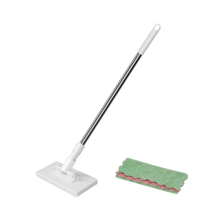 Mop de unica folosinta cu prindere presiune, maner 100x2.5cm, alb