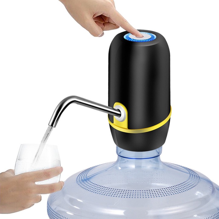Hordozható USB vízadagoló 5 gallon fekete 13x7x7cm