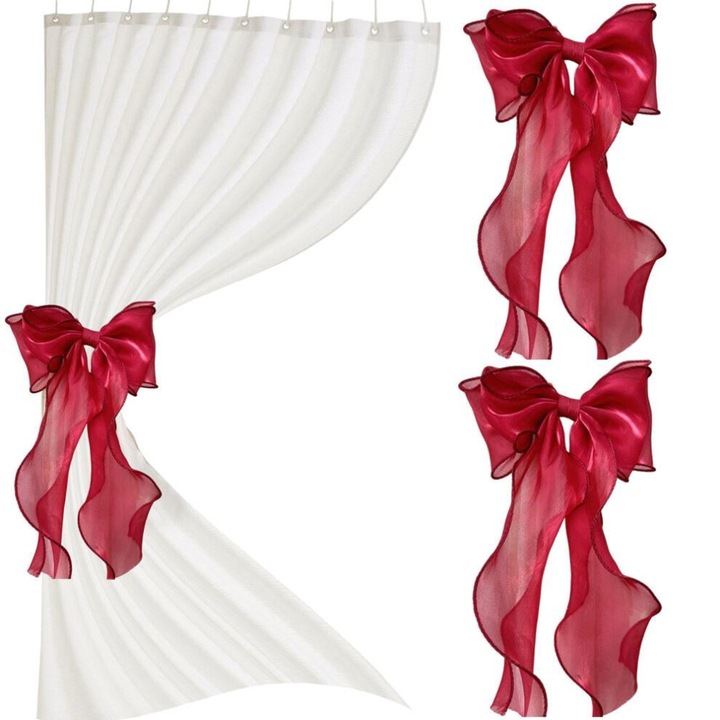 Set 2 agrafe perdea funda matase 13x24cm multicolor