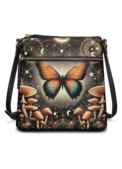 Női crossbody táska, PU bőr, nagy kapacitású, barna, 26.5x11x24cm