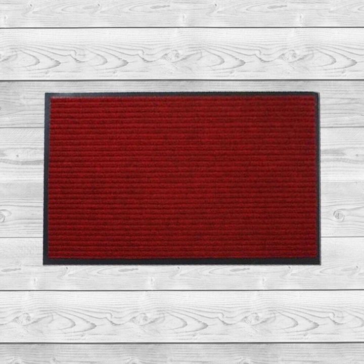 PVC bejárati szőnyeg 60x40x0.7cm sötétvörös szett