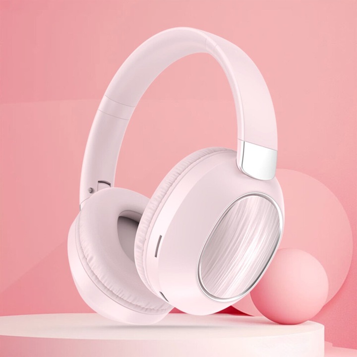Összecsukható vezeték nélküli Bluetooth fejhallgató, fekete, 20x16x7.5cm