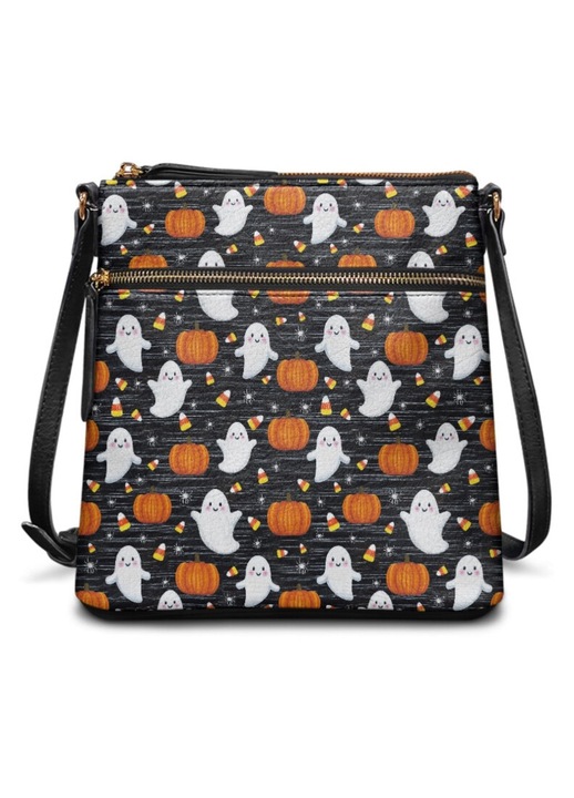 PU bőr crossbody táska, nagy kapacitású, fekete, 26.5x11x24cm