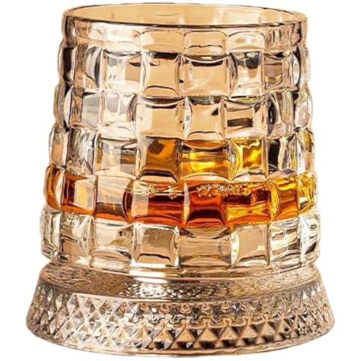 Forgó whiskey pohár 360 fokos kristály gravírozott 280ml