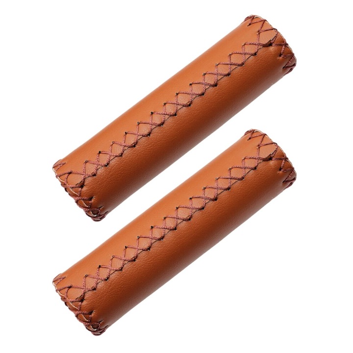 Kerékpár markolat, 12.5x3x3cm, világosbarna, 2 darabos szett