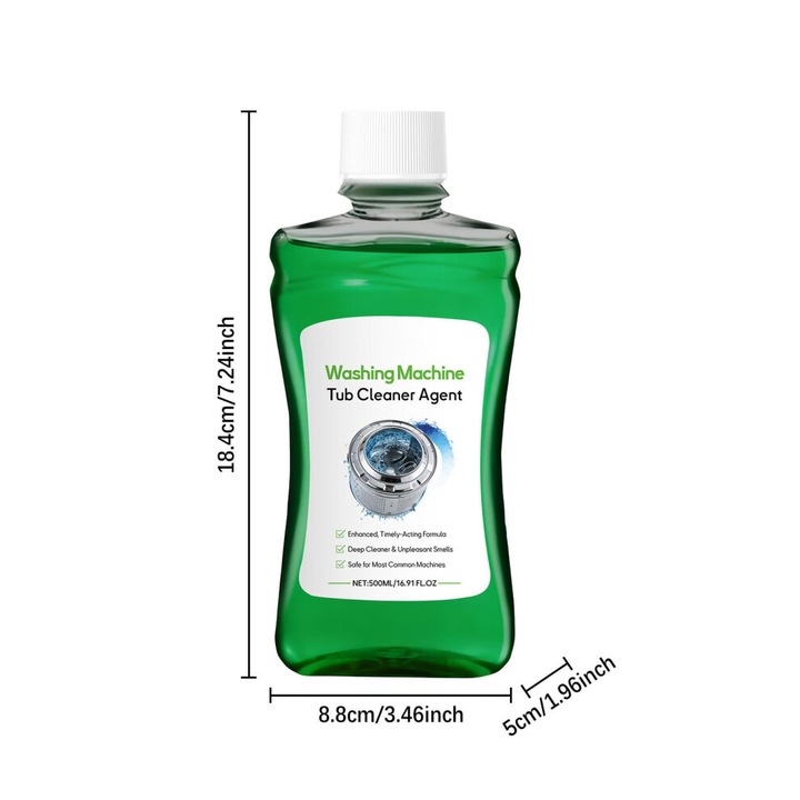 Detergent curatare masina de spalat 500ml, curatare profunda, deodorant, spuma redusa