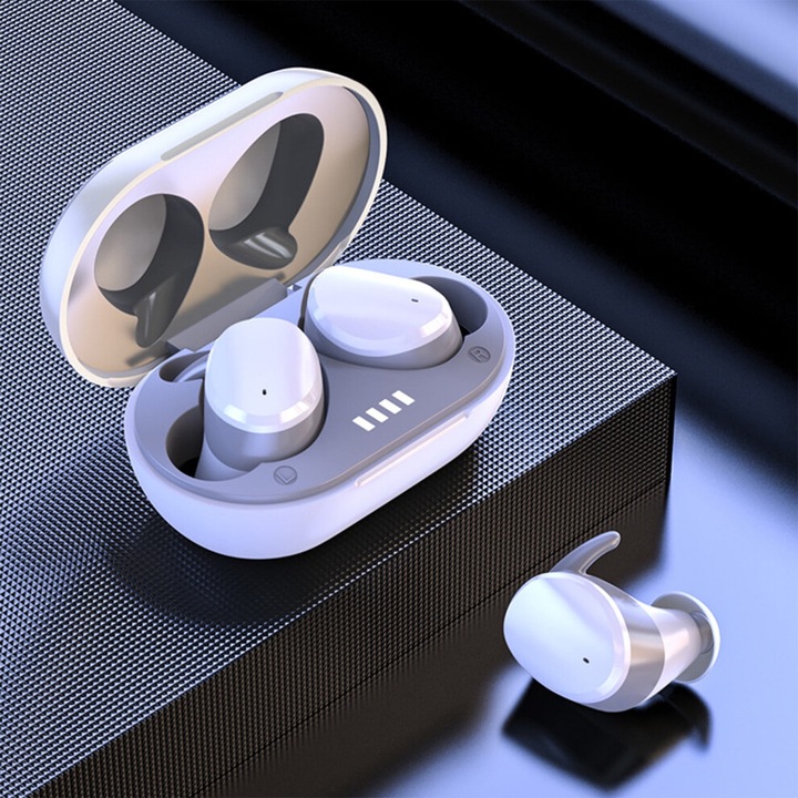 Vezeték nélküli Bluetooth 5.3 fülhallgató, ANC, vízálló, fekete, 6x3.5x2.5cm