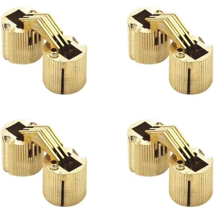 4 db rejtett hengerzsanér készlet 10x22mm sárgaréz 180 fokos szög