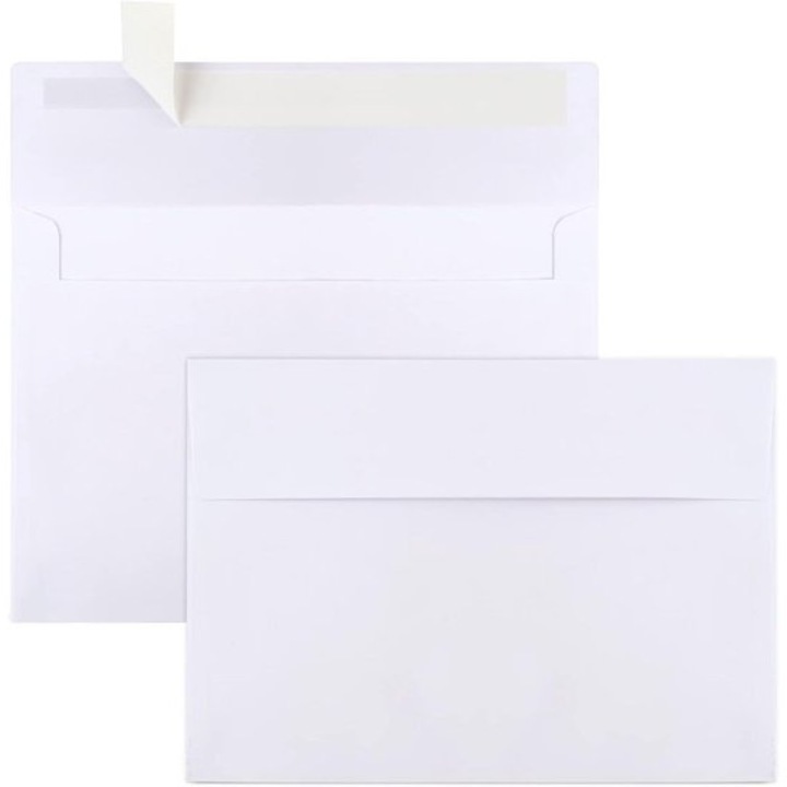 Fehér borítékok 133x184mm, 50 db-os szett, öntapadós záródással