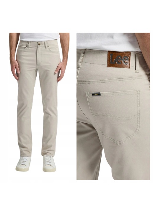 Férfi nadrág, Lee, 33/34-es méret, Bézs, Slim Fit Mvp, Slim Fit szabás, Szűkített kúpos fazon, Közepes derék, 5 zseb