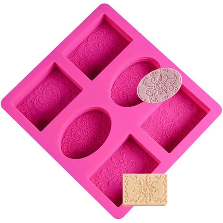 1 buc silicon sapun matrite sapun a face mucegai tort de ciocolata manual lumanare copt mucegai DIY fondant paine bomboane tavi mucegai 6 cavitate