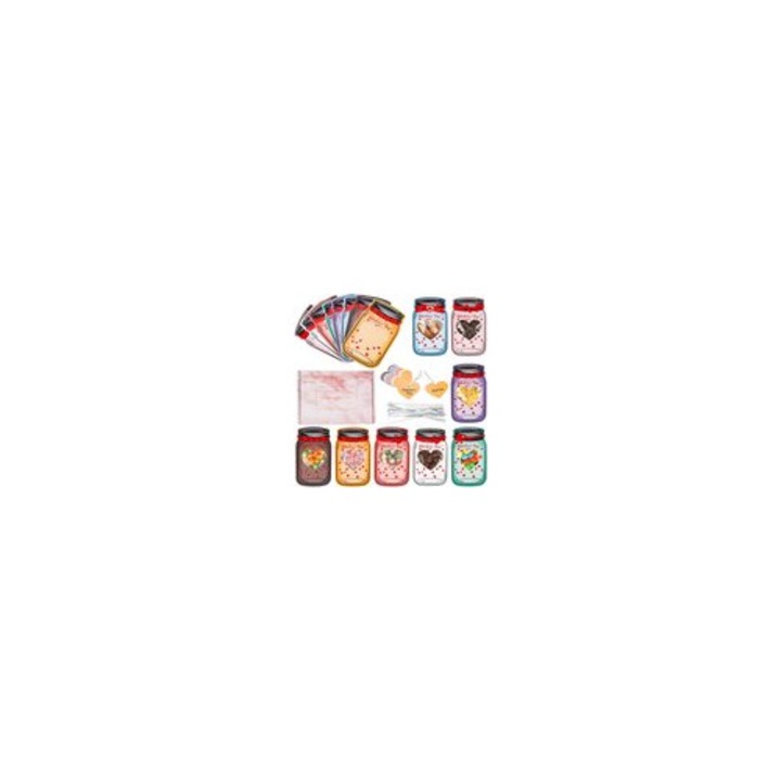 Set felicitari Valentine, 48 buc, borcan, multicolor, 9x15cm