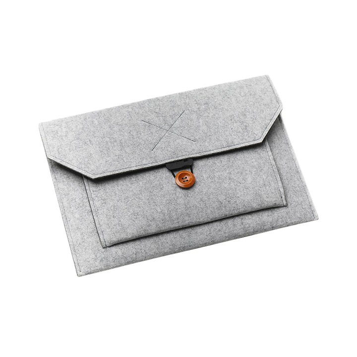 Unisex laptop táska 13 hüvelykes világosszürke puha üzleti