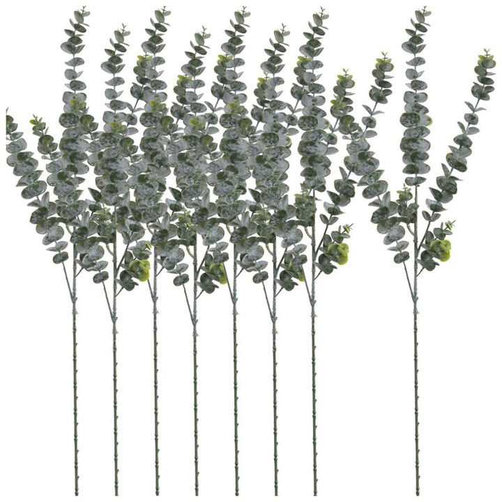 8 db mű eucalyptus ág készlet, 75cm, zöld, rusztikus