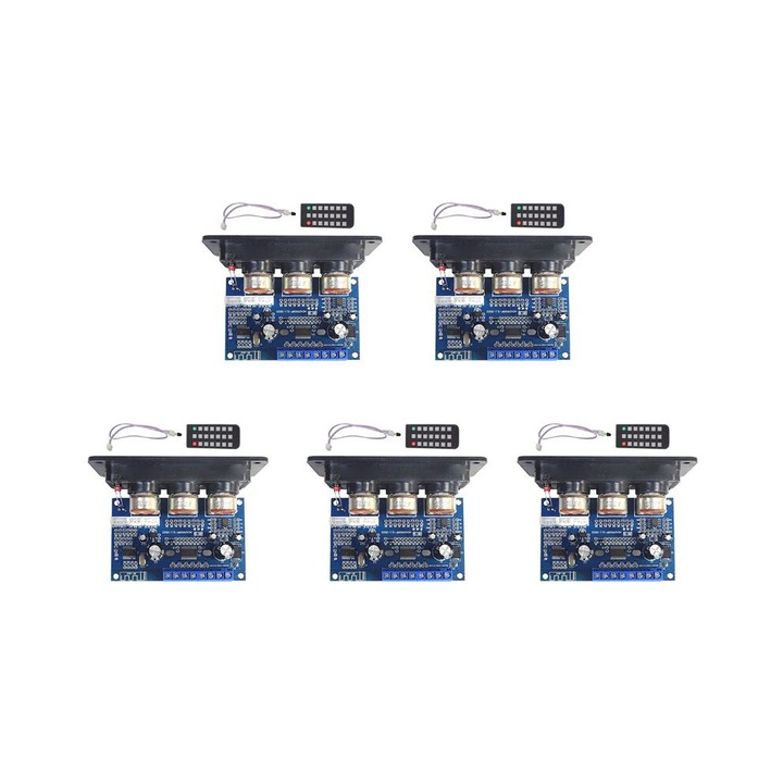 5 darabos erősítő panel készlet 2.1 csatornás, Bluetooth 5.0, távirányító, 96x48mm