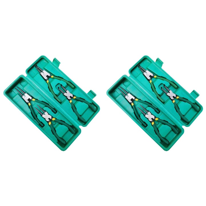 2 db circlip fogó készlet, 7 hüvelykes, multifunkcionális, zöld, 18x5cm
