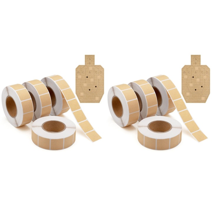 Set 8000 stickere autoadezive pentru tinte, hartie maro, 0.87 inch, 8 role