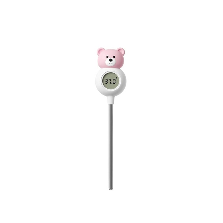 Digitális élelmiszer hőmérő, gyors érzékelő, nagy LCD kijelző, szilikon rozsdamentes acél, 10.2cm szonda, vízálló