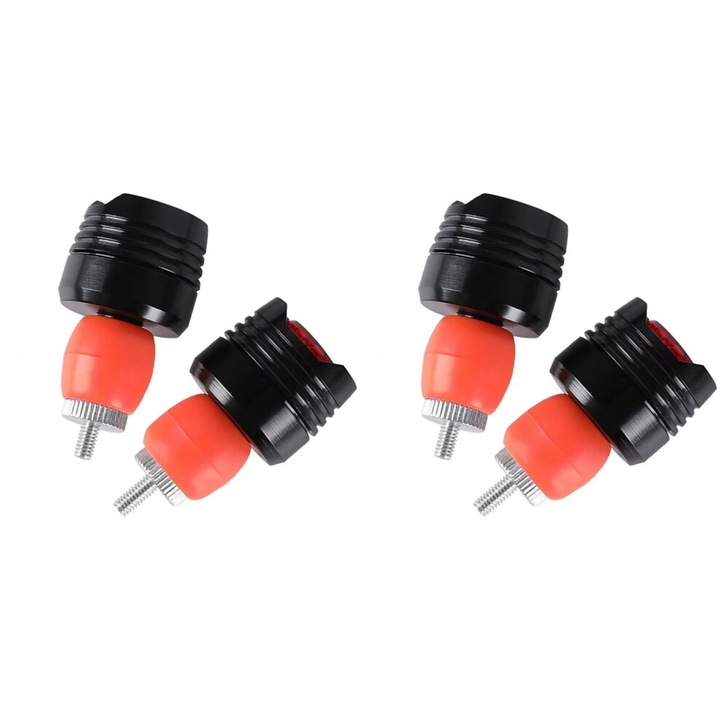 Set 4 lumini semnalizare bicicleta, LED, aliaj, negru, 1.85x22cm