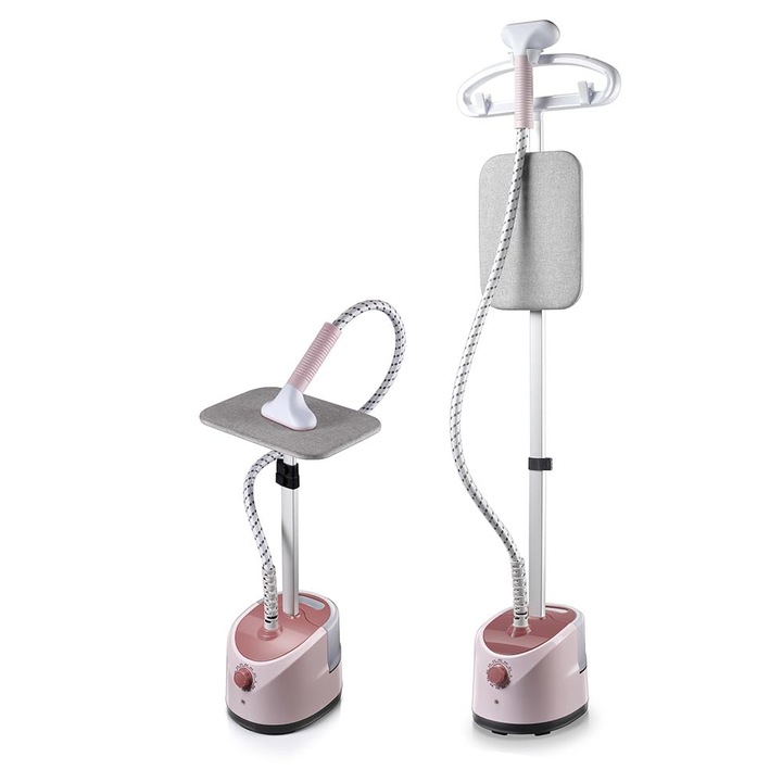 Aparat de calcat vertical cu abur, Gorielden, 2000 W, rezervor detasabil de 1, 6 l, 10 setari de abur, masa de calcat orizontala si verticala, debit de abur de 35 g/min