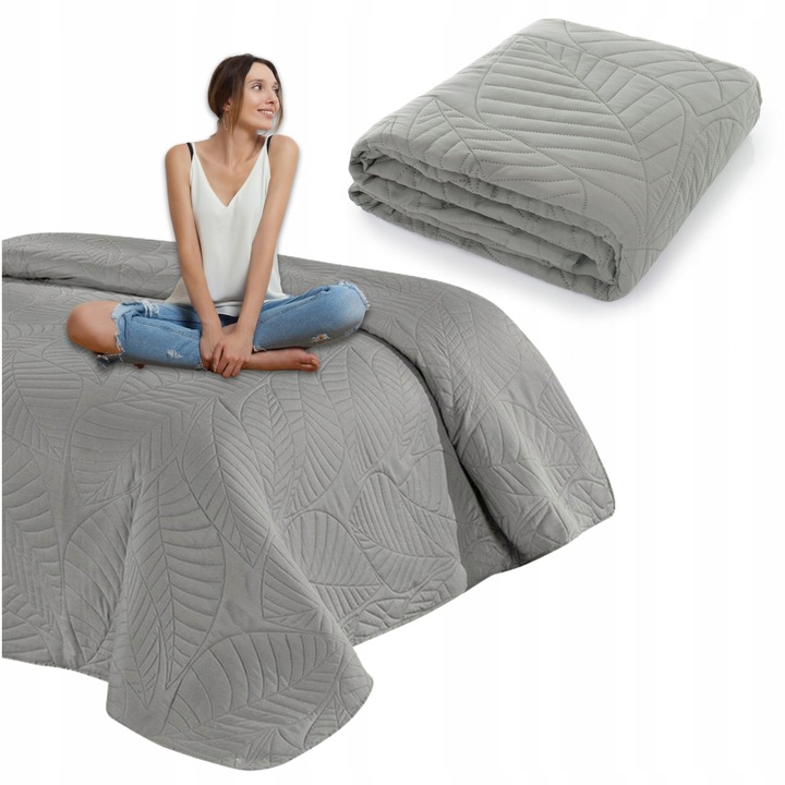 Narzuta Pikowana Nicole 200x220cm, Pled Moale din Microfibra