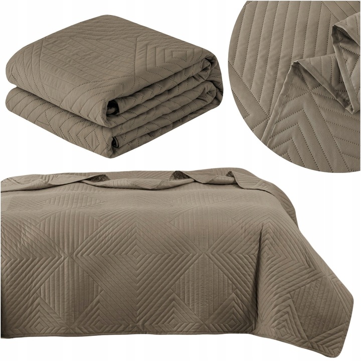 Narzuta Pikowana Zeynep 220x240cm Beige, Microfibra Taiata